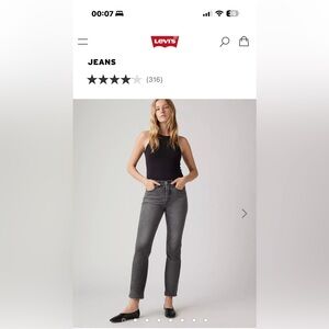 Levi's Women's Charcoal Straight Leg Jeans